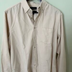 Banana Republic Men's Corduroy Button-Down Shirt in Cream Size M EUC